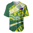 Personalised Australia Swimming Athlete Baseball Jersey Aboriginal Pattern Freestyle Swimmer Patriotic