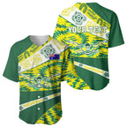 Personalised Australia Swimming Athlete Baseball Jersey Aboriginal Pattern Freestyle Swimmer Patriotic
