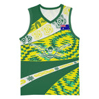 Personalised Australia Swimming Athlete Basketball Jersey Aboriginal Pattern Freestyle Swimmer Patriotic