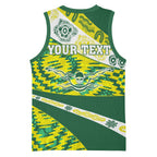 Personalised Australia Swimming Athlete Basketball Jersey Aboriginal Pattern Freestyle Swimmer Patriotic
