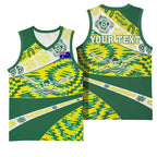 Personalised Australia Swimming Athlete Basketball Jersey Aboriginal Pattern Freestyle Swimmer Patriotic