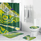 Personalised Australia Swimming Athlete Bathroom Set Aboriginal Pattern Freestyle Swimmer Patriotic