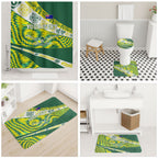 Personalised Australia Swimming Athlete Bathroom Set Aboriginal Pattern Freestyle Swimmer Patriotic