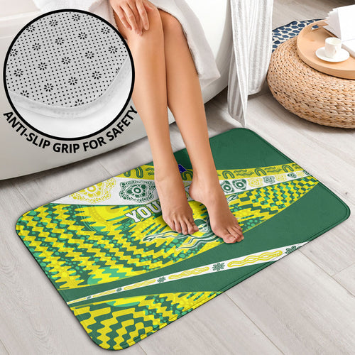 Personalised Australia Swimming Athlete Bathroom Set Aboriginal Pattern Freestyle Swimmer Patriotic