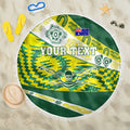 Personalised Australia Swimming Athlete Beach Blanket Aboriginal Pattern Freestyle Swimmer Patriotic