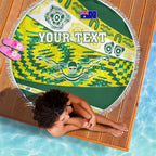 Personalised Australia Swimming Athlete Beach Blanket Aboriginal Pattern Freestyle Swimmer Patriotic