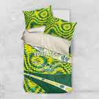 Personalised Australia Swimming Athlete Bedding Set Aboriginal Pattern Freestyle Swimmer Patriotic
