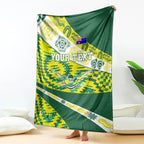 Personalised Australia Swimming Athlete Blanket Aboriginal Pattern Freestyle Swimmer Patriotic
