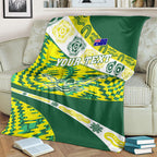 Personalised Australia Swimming Athlete Blanket Aboriginal Pattern Freestyle Swimmer Patriotic