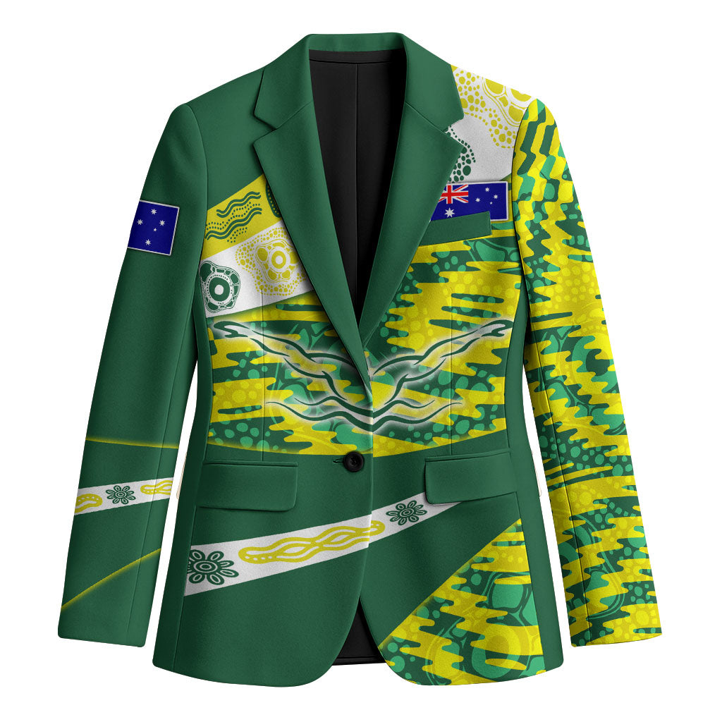 Personalised Australia Swimming Athlete Blazer Aboriginal Pattern Freestyle Swimmer Patriotic