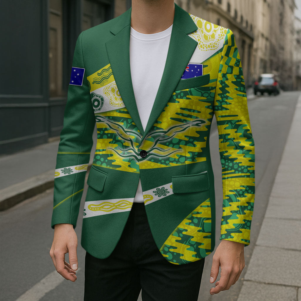 Personalised Australia Swimming Athlete Blazer Aboriginal Pattern Freestyle Swimmer Patriotic