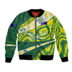 Personalised Australia Swimming Athlete Bomber Jacket Aboriginal Pattern Freestyle Swimmer Patriotic