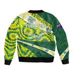 Personalised Australia Swimming Athlete Bomber Jacket Aboriginal Pattern Freestyle Swimmer Patriotic