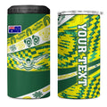 Personalised Australia Swimming Athlete 4 in 1 Can Cooler Tumbler Aboriginal Pattern Freestyle Swimmer Patriotic