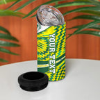 Personalised Australia Swimming Athlete 4 in 1 Can Cooler Tumbler Aboriginal Pattern Freestyle Swimmer Patriotic