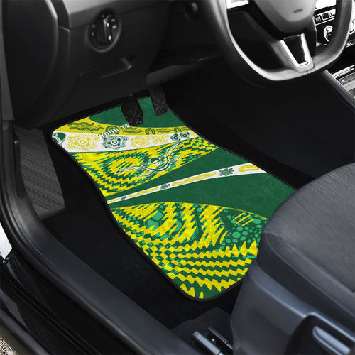 Personalised Australia Swimming Athlete Car Mats Aboriginal Pattern Freestyle Swimmer Patriotic