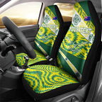 Personalised Australia Swimming Athlete Car Seat Cover Aboriginal Pattern Freestyle Swimmer Patriotic
