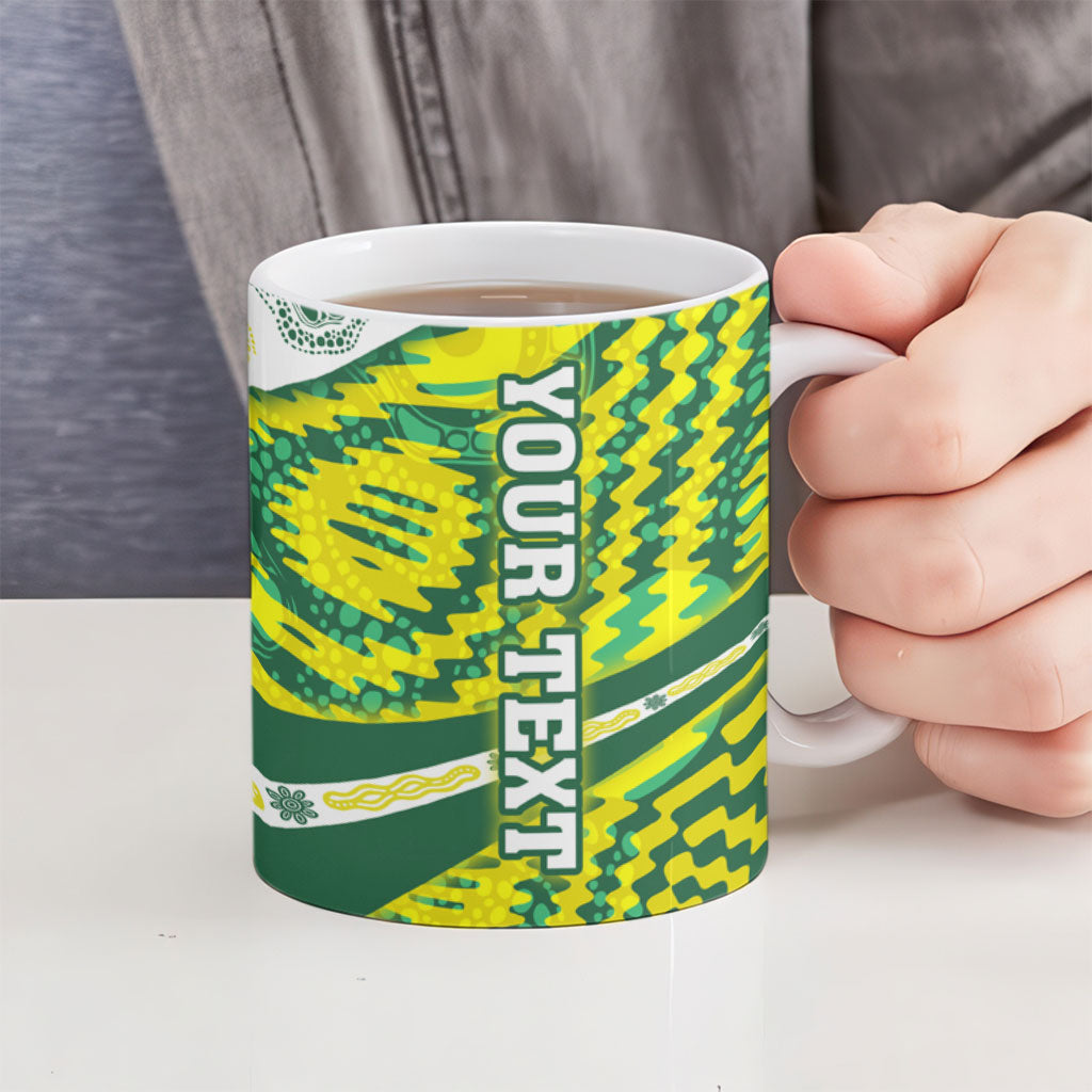 Personalised Australia Swimming Athlete Ceramic Mug Aboriginal Pattern Freestyle Swimmer Patriotic