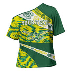Personalised Australia Swimming Athlete Cross Shoulder Shirt Aboriginal Pattern Freestyle Swimmer Patriotic
