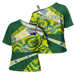 Personalised Australia Swimming Athlete Cross Shoulder Shirt Aboriginal Pattern Freestyle Swimmer Patriotic