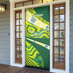 Personalised Australia Swimming Athlete Door Cover Aboriginal Pattern Freestyle Swimmer Patriotic