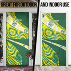 Personalised Australia Swimming Athlete Door Cover Aboriginal Pattern Freestyle Swimmer Patriotic