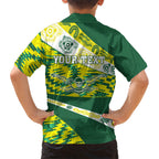 Personalised Australia Swimming Athlete Family Matching Long Sleeve Bodycon Dress and Hawaiian Shirt Aboriginal Pattern Freestyle Swimmer Patriotic