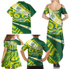 Personalised Australia Swimming Athlete Family Matching Summer Maxi Dress and Hawaiian Shirt Aboriginal Pattern Freestyle Swimmer Patriotic