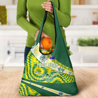 Personalised Australia Swimming Athlete Grocery Bag Aboriginal Pattern Freestyle Swimmer Patriotic
