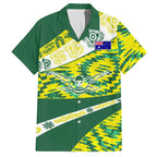 Personalised Australia Swimming Athlete Hawaiian Shirt Aboriginal Pattern Freestyle Swimmer Patriotic