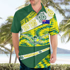 Personalised Australia Swimming Athlete Hawaiian Shirt Aboriginal Pattern Freestyle Swimmer Patriotic