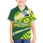 Personalised Australia Swimming Athlete Hawaiian Shirt Aboriginal Pattern Freestyle Swimmer Patriotic