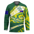 Personalised Australia Swimming Athlete Hockey Jersey Aboriginal Pattern Freestyle Swimmer Patriotic
