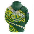 Personalised Australia Swimming Athlete Hoodie Aboriginal Pattern Freestyle Swimmer Patriotic
