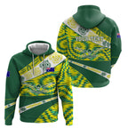 Personalised Australia Swimming Athlete Hoodie Aboriginal Pattern Freestyle Swimmer Patriotic