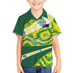 Personalised Australia Swimming Athlete Kid Hawaiian Shirt Aboriginal Pattern Freestyle Swimmer Patriotic