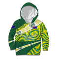 Personalised Australia Swimming Athlete Kid Hoodie Aboriginal Pattern Freestyle Swimmer Patriotic
