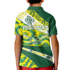 Personalised Australia Swimming Athlete Kid Polo Shirt Aboriginal Pattern Freestyle Swimmer Patriotic