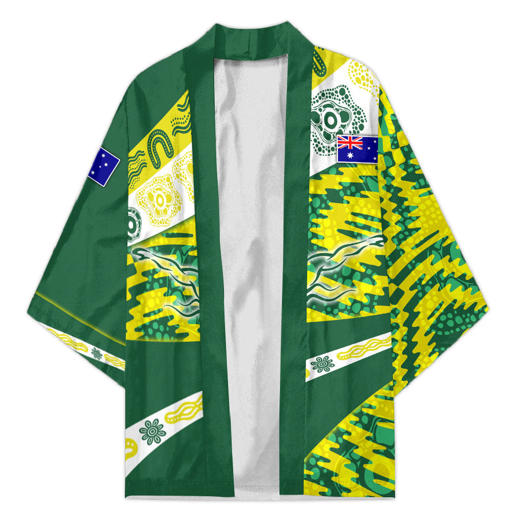 Personalised Australia Swimming Athlete Kimono Aboriginal Pattern Freestyle Swimmer Patriotic