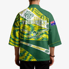 Personalised Australia Swimming Athlete Kimono Aboriginal Pattern Freestyle Swimmer Patriotic