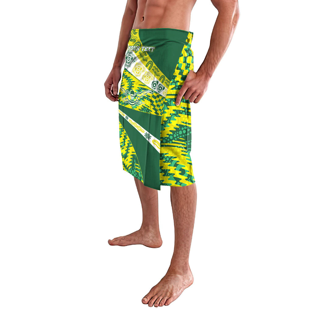 Personalised Australia Swimming Athlete Lavalava Aboriginal Pattern Freestyle Swimmer Patriotic