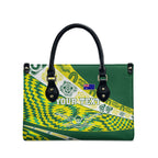 Personalised Australia Swimming Athlete Leather Bag Aboriginal Pattern Freestyle Swimmer Patriotic