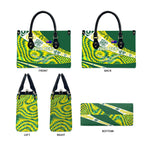 Personalised Australia Swimming Athlete Leather Bag Aboriginal Pattern Freestyle Swimmer Patriotic
