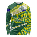 Personalised Australia Swimming Athlete Long Sleeve Shirt Aboriginal Pattern Freestyle Swimmer Patriotic