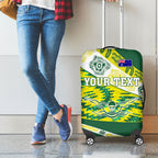 Personalised Australia Swimming Athlete Luggage Cover Aboriginal Pattern Freestyle Swimmer Patriotic