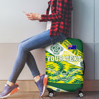 Personalised Australia Swimming Athlete Luggage Cover Aboriginal Pattern Freestyle Swimmer Patriotic