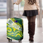Personalised Australia Swimming Athlete Luggage Cover Aboriginal Pattern Freestyle Swimmer Patriotic