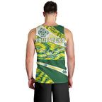 Personalised Australia Swimming Athlete Men Tank Top Aboriginal Pattern Freestyle Swimmer Patriotic