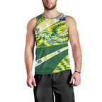 Personalised Australia Swimming Athlete Men Tank Top Aboriginal Pattern Freestyle Swimmer Patriotic