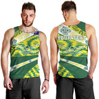 Personalised Australia Swimming Athlete Men Tank Top Aboriginal Pattern Freestyle Swimmer Patriotic